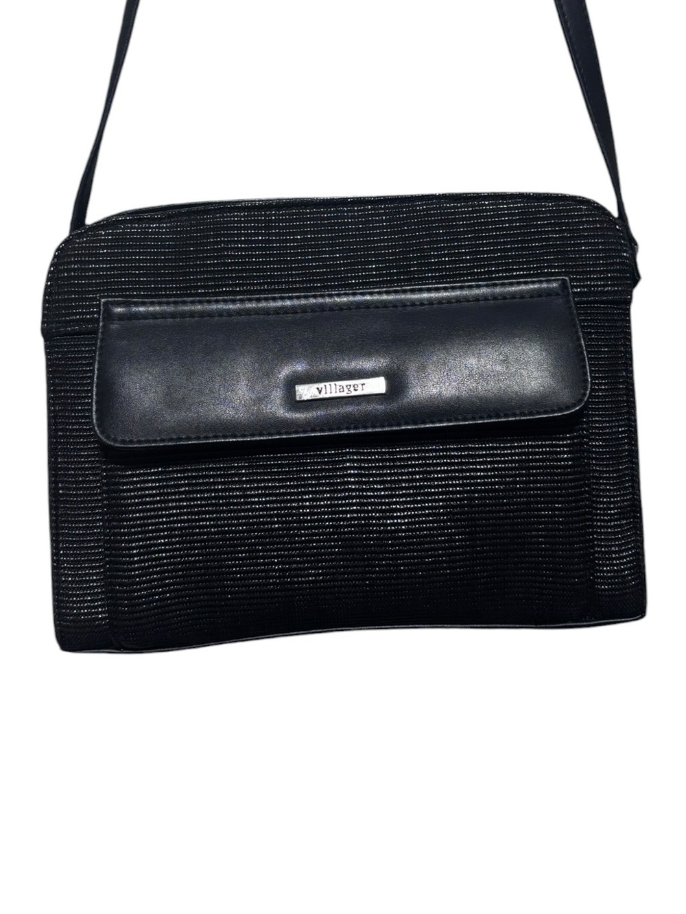 Villager Black Crossbody Bag with Front Flap